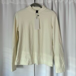SHEIN Dazy Cream Yellow Fleece Mock Neck Sweater Size Large